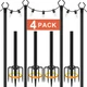 Ailbton 10Ft String Light Poles 4 Packlight Poles For Outside Lightsoutdoor