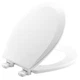 Bemis 500Ec-000 Toilet Seat With Cover, Enameld Wood, Round, White