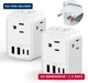 2 Pack European Travel Plug Adapter, FLASHSONIC US to Europe Adapter with 4 AC O