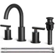 FORIOUS FB-0300B 2 Handle High Arc Widespread Sink Faucet - Black