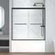 Bypass Sliding Bathtub Shower Door 60 W x 58 H Semi Frameless Matte Black ENSO