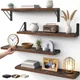 Wall Shelves Floating Rustic Brown 23in Set of 4 FSS5V175 BAYKA Bedroom Decor