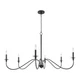 Chandelier 47 6 Light Farmhouse Black Curved Arms Kira Home Archer Large