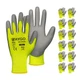 KAYGO Safety Work Gloves for Men and Women PU Coated, 12 Pairs Seamless Knit ...