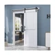 EaseLife 32 x 84 inch White Barn Door with 5.5FT Sliding Door Hardware Kit In...