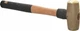 American Hammer 4 Lb Head 1-5/8" Face Brass Head Hammer 16" OAL, Wood Handle