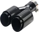 A-KARCK Carbon Fiber Exhaust Tip 2.5" Inlet to Black Pipe and Shell 