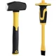 KURUI 3lb Sledge Hammer & Flat Chisel with Hand Protection for Tile/Rock/Maso...