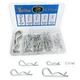 Yoliko 38 Pcs Hitch Pin Clip R Clips Galvanized 38 pcs in 5 size, Silver 