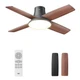 Ceiling Fan 44 Inch Low Profile LED Light Remote Reversible Black Dreo Fans 5CCT