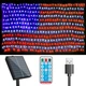 Solar US Flag Lights, 420 Leds Waterproof American USA Net Lights, 6.75 FT X 3.5