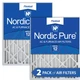 Nordic Pure 20x24x4 (3 5/8) Pleated MERV 12 Air Filters 2 Pack