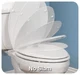 Mayfair 26CHSL 000 White Round Slow Close Wood Core Toilet Seat w Chrome HInges