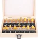 KOWOOD Router Bits Set of 15 Pieces 1/4 Inch Woodwork Tools inch, Yellow 