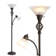GyroVu Torchiere Floor Lamp for Living 72 inches, Red Brown ,Glass 2 Head 