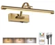 Tassuowell Wireless Picture Lights for Wall Rechargeable, 15.7inch, Brass 