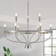 Chandelier 9 Light Brushed Nickel 30in Modern Farmhouse Chrome Widluth Chandelier 9 Light Brushed Nickel 30in Modern Farmhouse Chrome Widluth