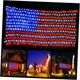 American Flag String Lights,Waterproof 420Led Flag Net Light 6.5 FT x 3.28 FT