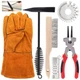 6PCS Welding Slag Removal Tool Set Pliers Chipping Hammer Wire Brush Gauges