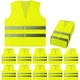 PeerBasics Safety Vests 10 Pack - Yellow Reflective High Visibility, Hi Vis Silv PeerBasics Safety Vests 10 Pack - Yellow Reflective High Visibility, Hi Vis Silv