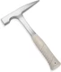 EFFICERE 22-Ounce All Steel Rock Pick Hammer with Pointed Tip, Silver, White 