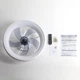 LUDOMIDE Y1095-WH Low Profile Flush Mount Ceiling Dimmable Fan White 20 Inch New