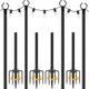 AILBTON 10Ft String Light Poles 4 Pack, Outdoor Metal Stand Deck Patio