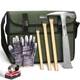 INCLY 7 PCS Geology Rock Pick Hammer Kit, with 22oz Hammer and 3 PCS Digging Chi
