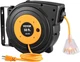 VEVOR Retractable Extension Cord Reel, 50 FT Heavy Duty 14AWG/3C SJTOW Power Cor