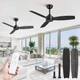 Ceiling Fan 2 Pack 42 Inch Outdoor Remote Control Black DC Motor ZMISHIBO Fans