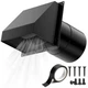 HG Power 6 Inch Hooded Wall Vent Magnetic Damper