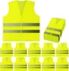 PeerBasics Safety Vests 10 Pack - Yellow Reflective High Visibility, Hi Vis Silv PeerBasics Safety Vests 10 Pack - Yellow Reflective High Visibility, Hi Vis Silv