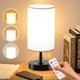 Caromolly Light Therapy 5.1"L x 5.1"W x 11.8"H, Linen Shade and Black Base 
