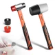 PINOZE 2-Piece Rubber Mallet Hammer Set, 16oz & 35mm Orange