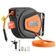 VEVOR Retractable Air Hose Reel 1/4in 50ft Hybrid Air Compressor Hose Auto Rewin
