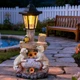 ZYLiWoo Outside Dog Statue with Solar Lantern, Garden Welcome Sign Dog Solar