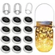 yeuago 12 Pack Solar Mason Jar Lid Lights - 30 LED Firefly 12pack-Warm White 