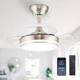 STERREN 30" Retractable Ceiling Fans with Lights, Dimmable LED Ceiling Fan Re...