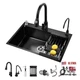 ARTLINE Kitchen Sink, Stainless Steel Single Bowl Sink, 19.7 x 17.7in Black
