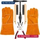 VASTOOLS Welding Accessories,5pc,Chipping Hammer 10.5", Leather Welding Gloves 1