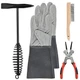 Worldity 4-Piece Welding Slag Removal Tool Set - 4Pcs Set, Black 