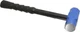 NUPLA 3 Lb Steel Head Sledge Hammer with Soft Grip Fiberglass Handle, 14" Length