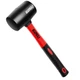 LOZAGU 16oz Rubber Mallet Hammer, Fiberglass Handle, 16oz, Black 