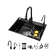 ARTLINE Black Kitchen Sink, Stainless Steel Single Bowl Sink, Drop In/Topmoun...