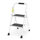 HBTower 2 Step Ladder,2 Stool for Adults Folding 2-Step, White