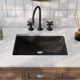 Deervalley 21 in. Vitreous China Rectangular Undermount Bathroom Sink Black