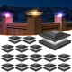 Solar Post Cap Lights 16 Pack 6x6 RGB IP65 Waterproof Black APONUO Solid Colors