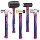WORKPRO 5-Piece forge/Polish Steel Head, Fiberglass Handle Set - 32oz Black 