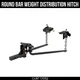 CURT Weight Distribution Hitch, Round Bar, 10K lbs, 2 Inch Shank, Lubricated