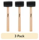 (3 pack) Hyper Tough 16 Ounce Rubber Mallet with Wood Handle TH70020A